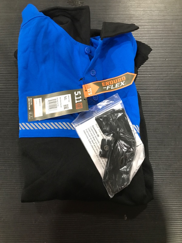 Photo 2 of 5.11 Tactical Bike Patrol Short Sleeve Polo Shirt, Moisture Wicking Polyester, Royal Blue- SIZE XL