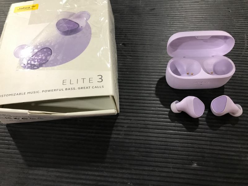 Photo 2 of Jabra Elite 3 in Ear Wireless Bluetooth Earbuds – Noise Isolating True Wireless Buds with 4 Built-in Microphones for Clear Calls, Rich Bass, Customizable Sound, and Mono Mode - Lilac