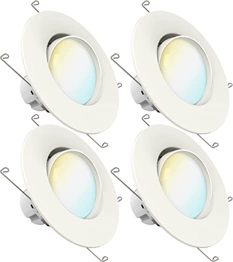 Photo 1 of 
Sunco Lighting 5/6 Inch LED Recessed Downlight, Gimbal, Selectable Light, 5 Colors (2700K/3000K/3500K/4000K/5000K), 12W=60W, Dimmable, Adjustable, Damp Rated, Simple Installation – UL 4 Pack