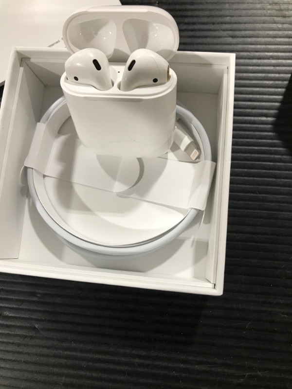 Photo 1 of Apple AirPods (2nd Generation) MV7N2AM/a with Charging Case - Stereo - Wireless - Bluetooth - Earbud - Binaural - in-ear