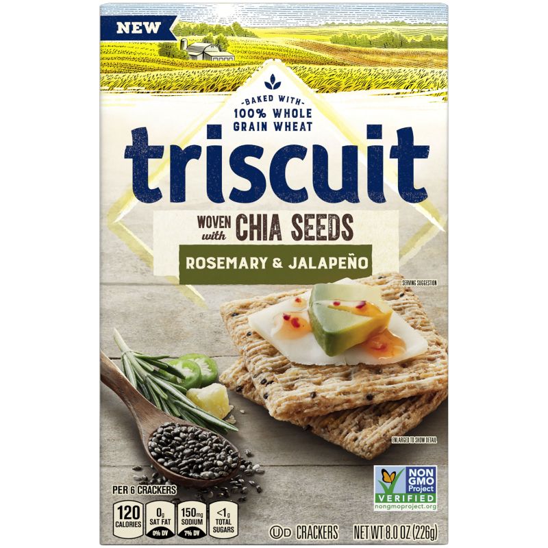 Photo 1 of 6 pack of Triscuit Rosemary & Jalapeno with Chia Seeds Crackers, BB. 08.05.2022
