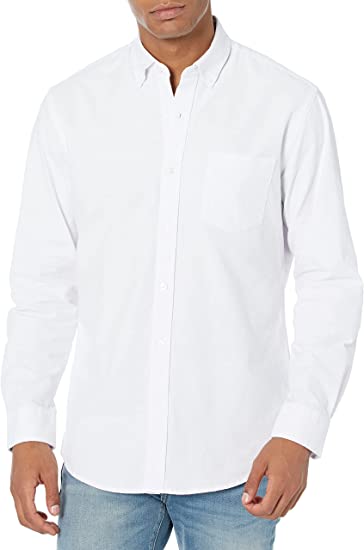 Photo 1 of Amazon Essentials Men's Regular-Fit Long-Sleeve Solid Pocket Oxford Shirt SIZE XS