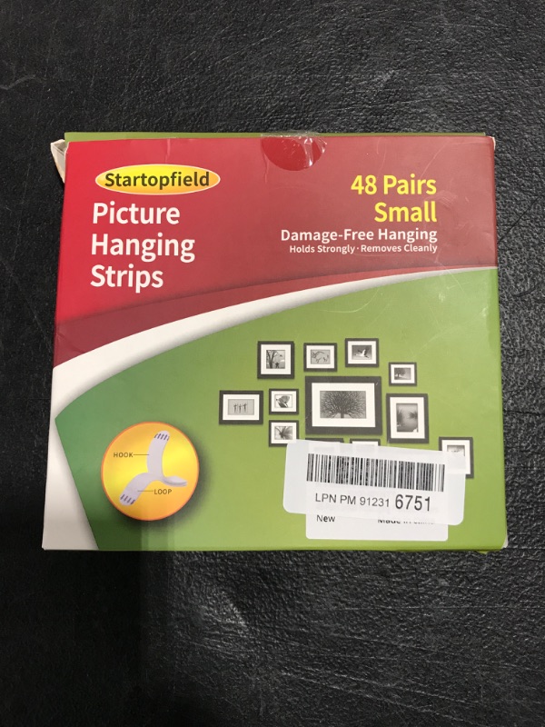 Photo 2 of 48-Pairs(96 Strips) Small Picture Hanging Strips Heavy Duty,Removable Hook and Loop Tape, Picture mounting Strips,Perfect for Wall Art Hanging Frames, Posters. OPEN PACKAGE. 
