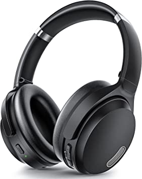 Photo 1 of Active Noise Cancelling Headphones, HROEENOI JZ02 Bluetooth Headphones, Wireless Over Ear Headphones with CVC 8.0 Microphone Deep Bass Headset, 40 Hours Playtime for Travel Work Phone - Black. OPEN BOX.
