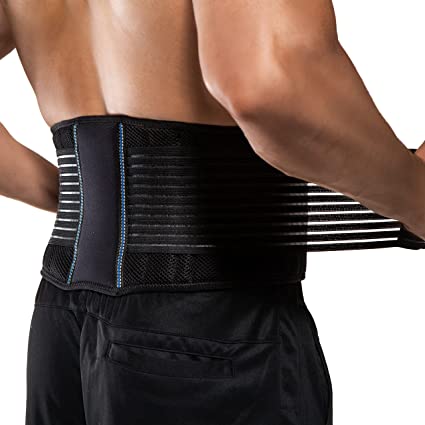 Photo 1 of Back Brace by BraceUP for Men and Women - Breathable Waist Lumbar Lower Back Support Belt for Sciatica, Herniated Disc, Scoliosis Back Pain Relief, Heavy lifting, with Dual Adjustable Straps (L/XL). OPEN BOX. PRIOR USE. 
