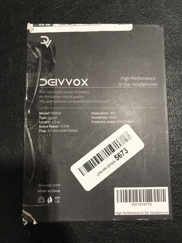 Photo 4 of DGIVOX HIGH PERFORMANCE IN-EAR HEADPHONES. PRIOR USE. 