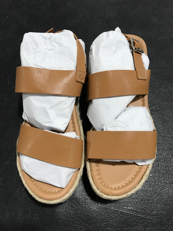 Photo 1 of Athlefit Women's Espadrilles Sandals Ankle Strap Buckle Wedge Sandal Open Toe Studded Platform Sandals. SIZE 7. 
