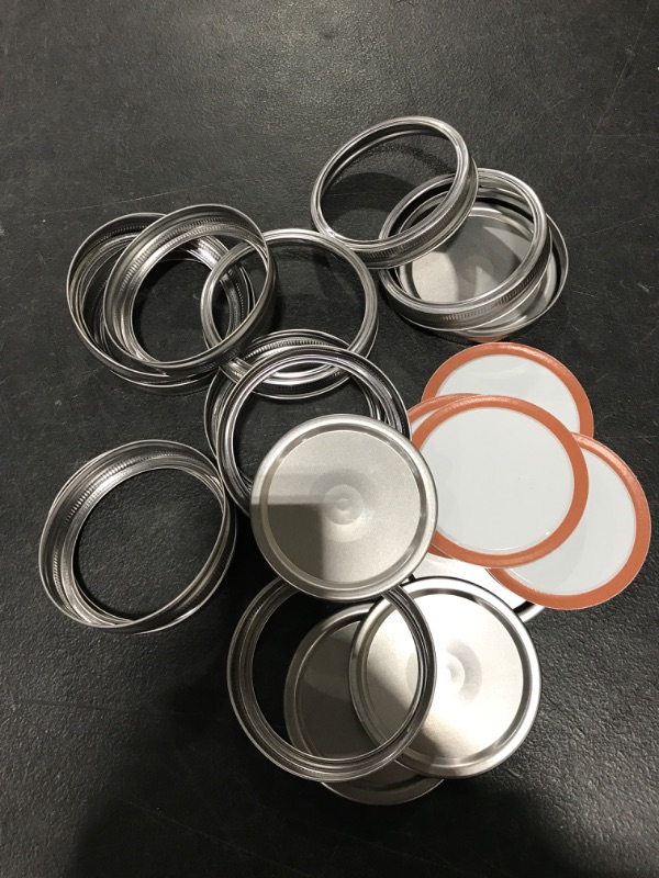 Photo 1 of ASSORTED CANNING JAR LIDS. PRIOR USE. 