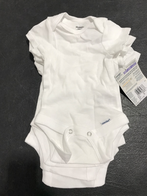 Photo 2 of Gerber Baby 5-Pack Solid Onesies Bodysuits, White, Newborn. MISSING PACKAGE. 
