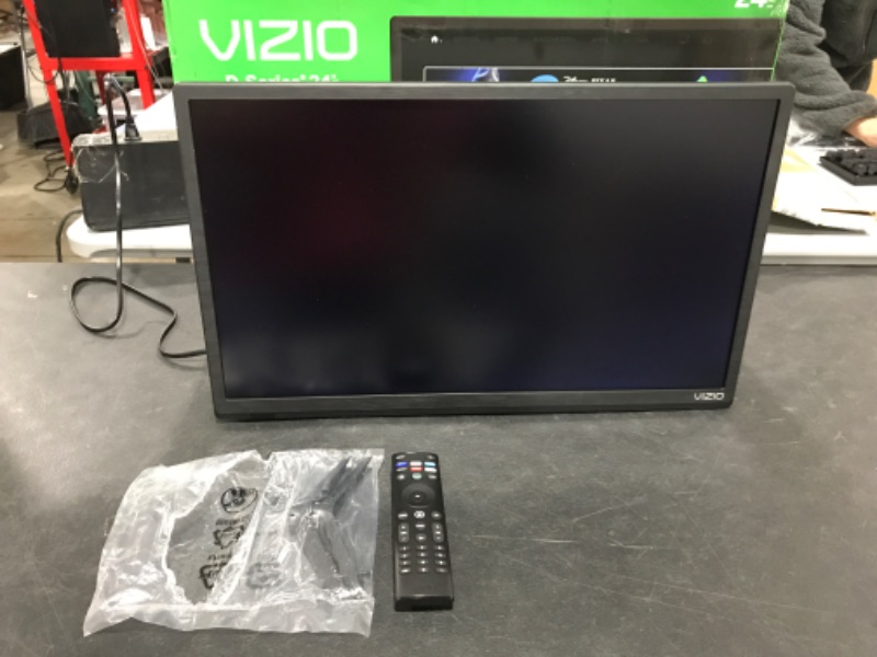 Photo 2 of D24F-J09 23.5 in. Diag D-Series 24 Class Full HD Smart TV. OPEN BOX. PRIOR USE. POWERS ON, DOES NOT DISPLAY IMAGES. PARTS OR REPAIR. 
