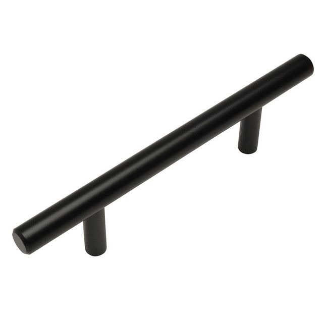 Photo 1 of 10 Pack - Cosmas 404-030FB Flat Black Solid Steel Construction 3/8 Inch Slim Line Euro Style Cabinet Hardware Bar Pull - 3" Inch (76mm) Hole Centers
