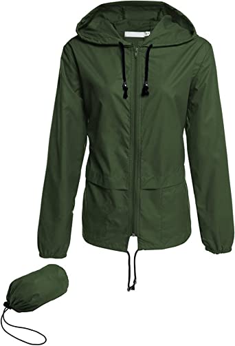 Photo 1 of Avoogue Raincoat Women Lightweight Waterproof Rain Jackets Packable Outdoor Hooded Windbreaker size L