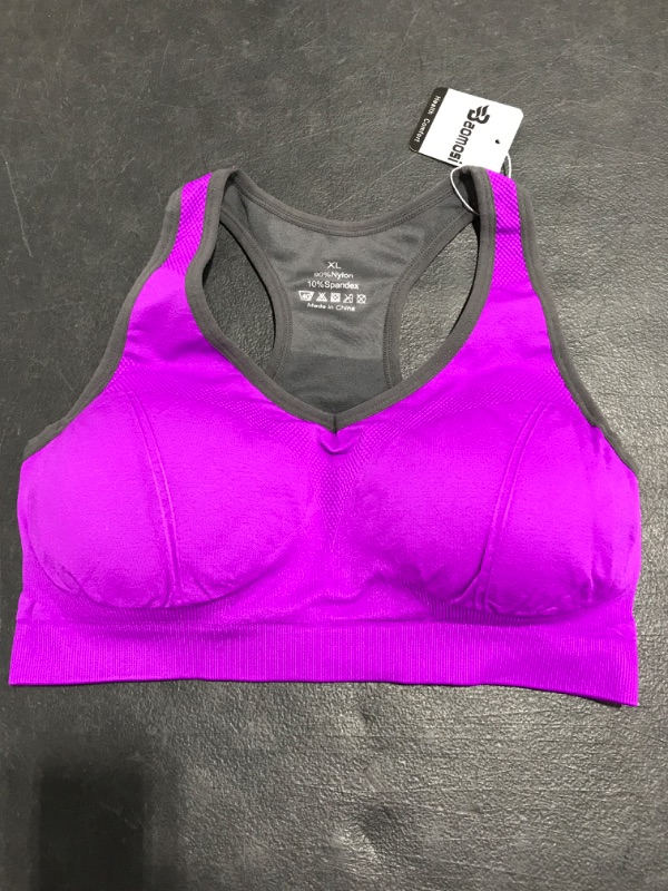 Photo 2 of BAOMOSI Women's Seamless Racerback Sports Bra High Impact Support Yoga Gym Workout Fitness. SIZE XL. 
