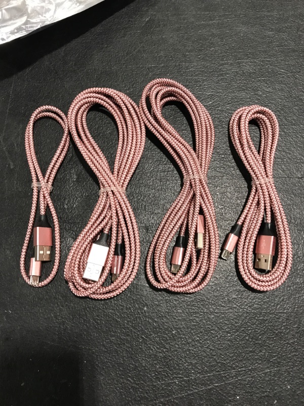 Photo 2 of SAGMOC MICRO USB CHARGING CORD ROSE GOLD 4 PACK