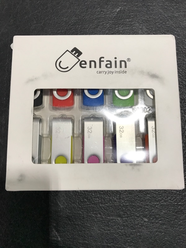 Photo 2 of Enfain 32GB USB 2.0 Flash Drive Assorted-10-Color 10 Pack Thumb Drive for Data Storage and Distribution, User-Friendly Packaging for Back-to-School Gift, Personal Use and Office Use
