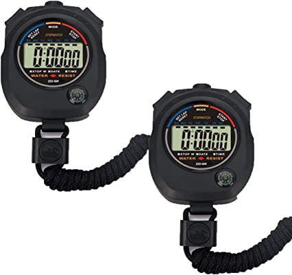 Photo 1 of 2 Pack Multi-Function Electronic Digital Sport Stopwatch Timer, Large Display with Date Time and Alarm Function,Suitable for Sports Coaches Fitness Coaches and Referees
