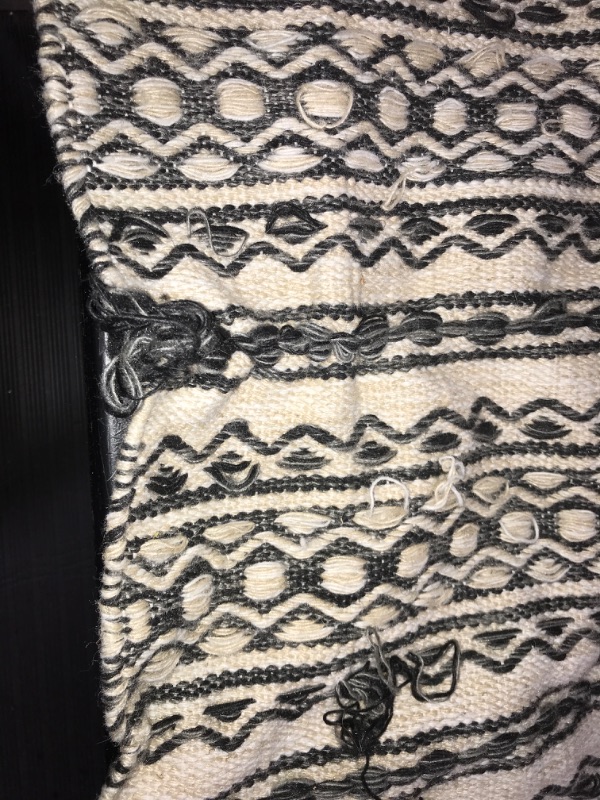 Photo 3 of 2'6x3'10 Norwalk Washable Striped Rug Black/Tan - Threshold
