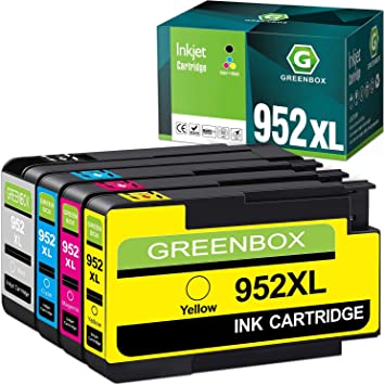 Photo 1 of GREENBOX Remanufactured Ink Cartridge Replacement for HP 952 XL 952XL for OfficeJet Pro 8710 8210 8715 7740 7720 8720 8730 8740 8702 8216 8725 8700 8200 (1 Black 1 Cyan 1 Magenta 1 Yellow)
