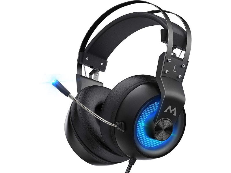 Photo 1 of Mpow EG3 Pro Gaming Headphones, 3.5mm Jax & USB Cable, Support Volume/Noise-cancelling Mic Control, over-ear thickened memory foam, 50mm Driver
