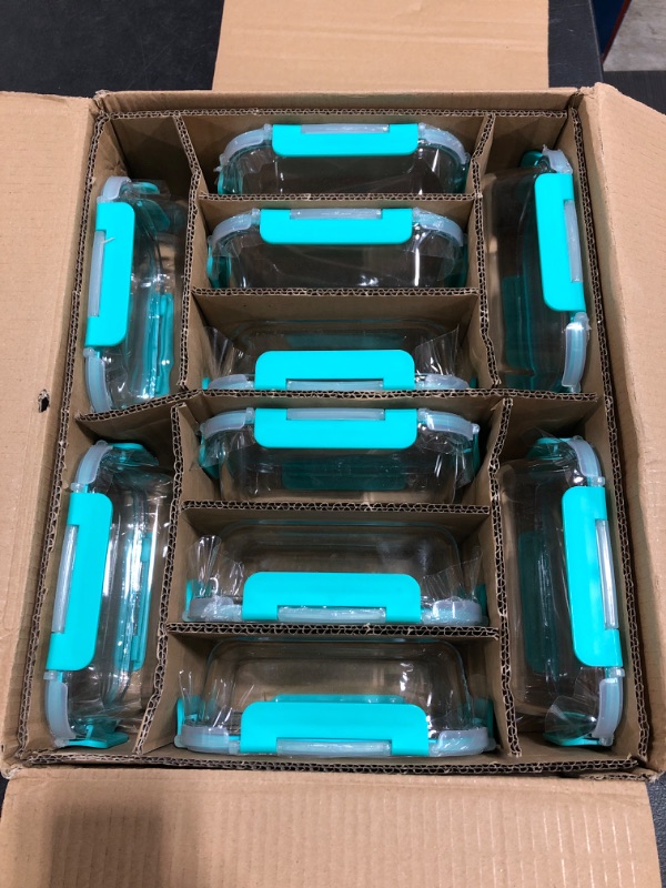 Photo 3 of [10-Pack,22 Oz]Glass Meal Prep Containers,Glass Food Storage Containers with lids,Glass Lunch Containers,Microwave, Oven, Freezer and Dishwasher (22 Oz)
