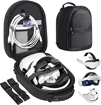 Photo 1 of Carrying Case for Oculus Quest 2 Regular Version/Official and Kiwi Design/BOBOVR/Orzero/CNBEYOUNG All Elite Strap, Travel Shoulder Backpack Expandable Capacity Storage Full Set of Accessories
