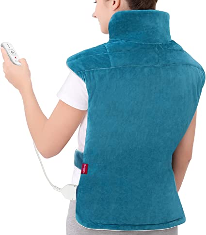 Photo 1 of Comfytemp Weighted Heating Pad for Back Pain Relief, 22"x33" XXL Large Electric Heating Pad for Neck and Shoulders with 3 Heat Settings, 2H Auto-Off, Back Heated Wrap for Cramps - Washable
