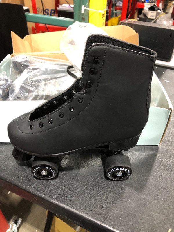 Photo 1 of  Outdoor Roller Skate - Indoor Women and Men High Top Double-Row Roller Stakes PU Leather 4 Wheels Shoes SIZE 9
