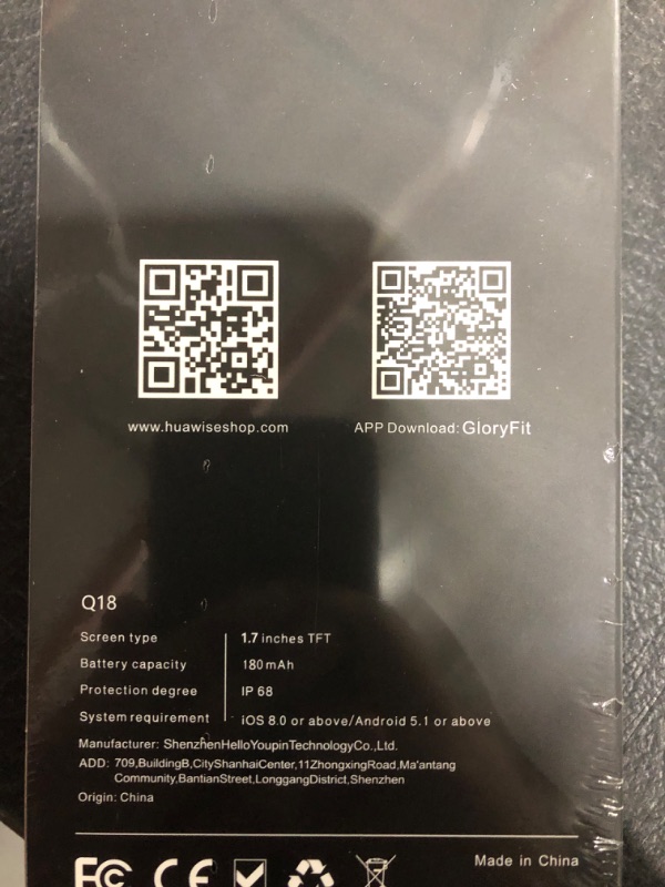 Photo 1 of Comigeewa Q18 Smart Bracelet Watch Heart-Rate Blood Pressure Sleep Health Monitoring OO1
