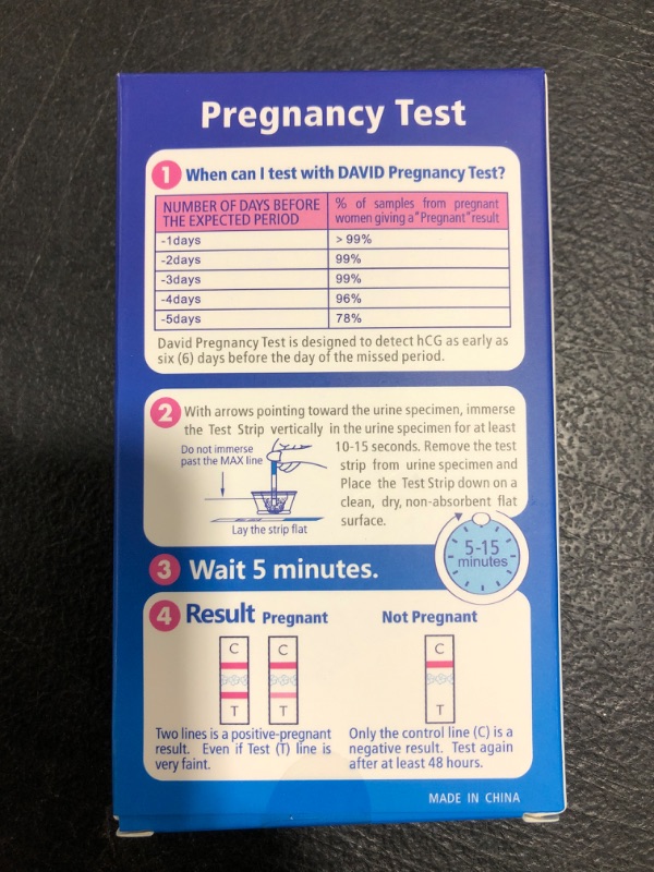 Photo 3 of 10-Count Pregnancy Test Strips, HCG Test Strips David Pregnancy Tests, Rapid Early Detection Pregnancy Test…
