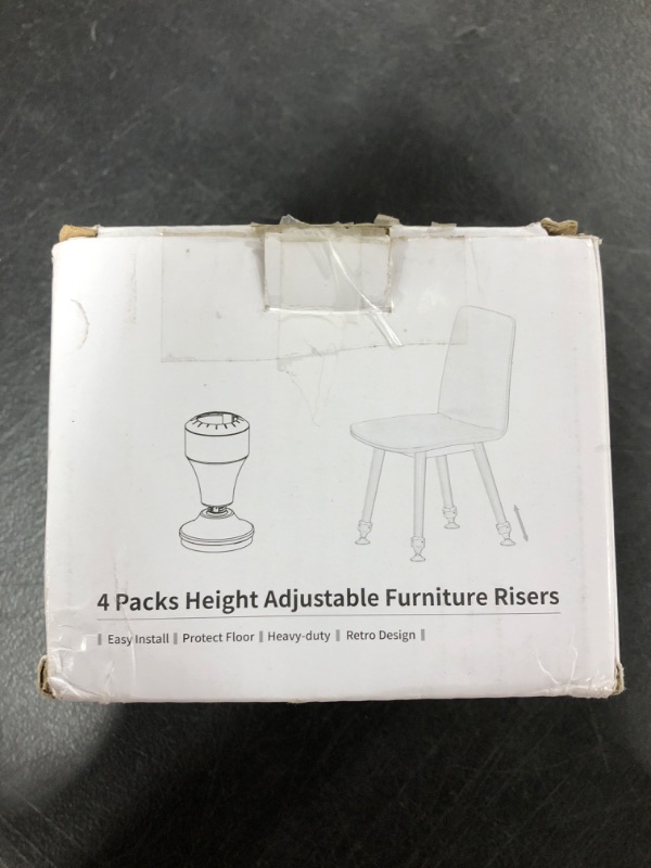 Photo 1 of 4 PACK HEIGHT ADJUSTABLE FURNITURE RISERS. PRIOR USE. 