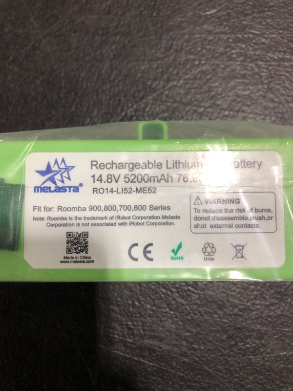 Photo 1 of RECHARGEABLE LITHIUM ION BATTERY 14.8V, 5200mAh.