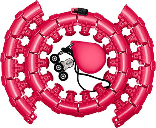 Photo 1 of Weighted Hoola Hoop -54 inches Adjustable Smart at-Home Fitness Hula Hoop Waist Trainer with 26 Detachable Knots Weighted 2 in 1 Fitness Weight Loss Non-Fall Exercise Hoops.