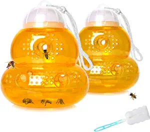 Photo 1 of 2 Pack Wasp Trap Outdoor Hanging, Bee Trap for Outside, Hornet Traps, Carpenter Bee & Yellow Jacket Killer for Garden, Insect Traps for Flies and Bugs