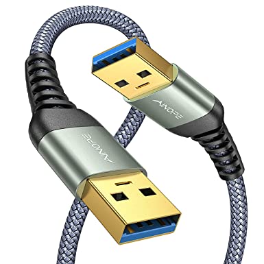 Photo 1 of AINOPE USB 3.0 A to A Male Cable, [6.6FT] USB 3.0 to USB 3.0 Cable [Never Rupture] USB Male to Male Cable Double End USB Cord Compatible with Hard Drive Enclosures, DVD Player, Laptop Cool-Grey