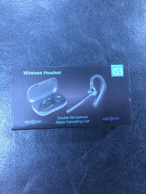 Photo 2 of Bluetooth Headset, Wireless Bluetooth Earpiece with Dual MIC, Trucker Bluetooth Headset 50Hrs Playtime Built-in Noise Cancelling Mic, Wireless in-Ear Headphones for Driving, Office, Business https://a.co/d/i51uN4p