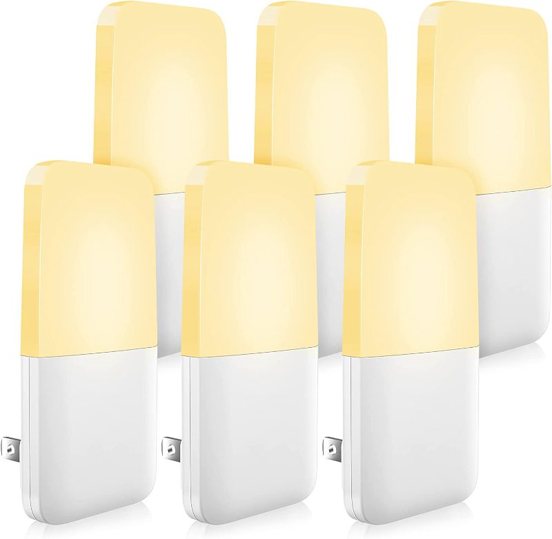 Photo 1 of MAZ-TEK Plug in Night Light, Warm White LED Nightlights with Smart Dusk to Dawn Sensor for Kids, Nursery, Ideal for Bedroom, Bathroom,Hallway, Stairs, Kitchen, 6 Pack 