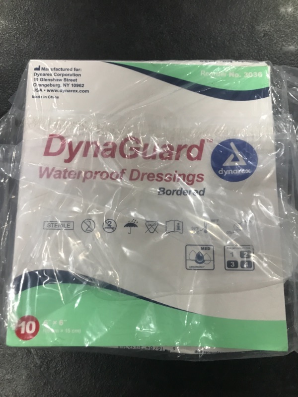 Photo 2 of 6 Pack Dynarex Dynaguard Waterproof Composite Dressing 6 x 6 Inch 10 Count Each