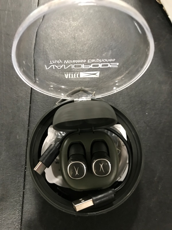 Photo 2 of Altec Lansing NanoPods - Truly Wireless Earbuds with Charging Case, TWS Waterproof Bluetooth Earbuds with Touch Controls for Travel, Sports, Running, Working (Charcoal Grey)