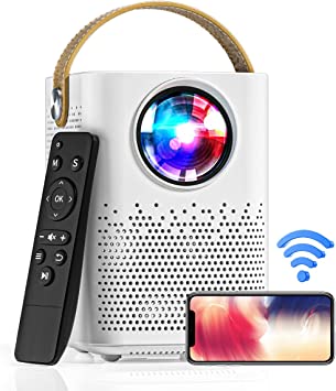 Photo 1 of Laptop Projector WiFi Computer Projector Portable Video Outdoor Home Cinema HDMI 1080P/4K Support 8000L 120" Compatible with Smartphone Stick/PS4/USB/Tablet/Laptop/PC EXCEL PPT iOS Android V2-White