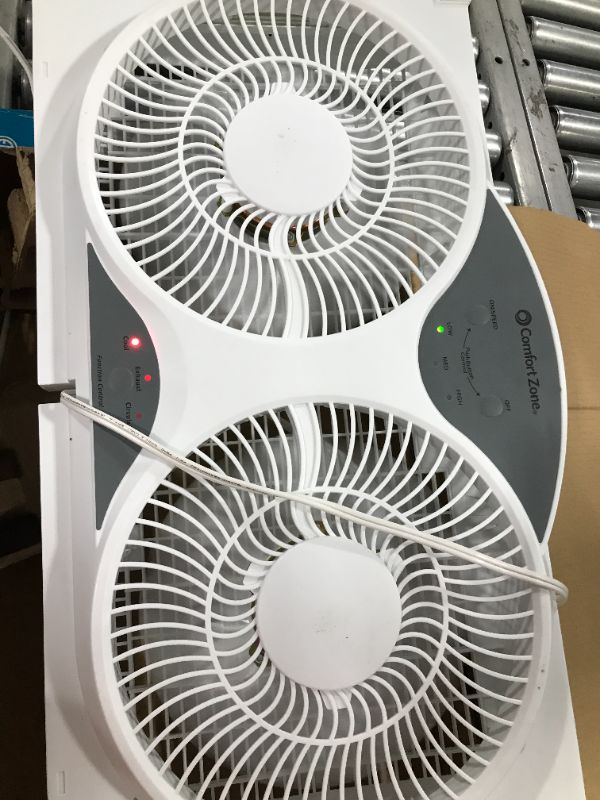 Photo 2 of 9 in. 3-Speed Expandable Reversible Twin Window Fan with Remote Control and Removable Cover and Bug Screen