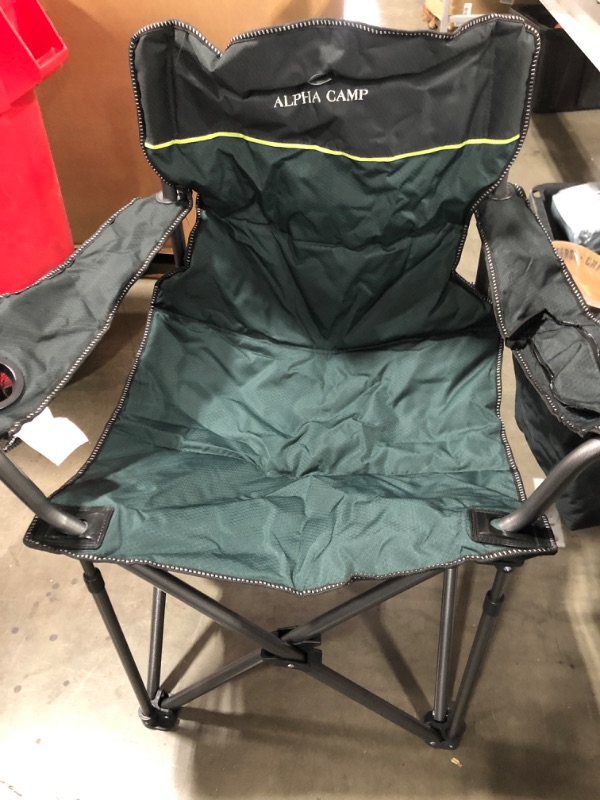 Photo 1 of ALPHA CAMP CHAIR GREEN WITH INSULATED SNACK HOLDER 