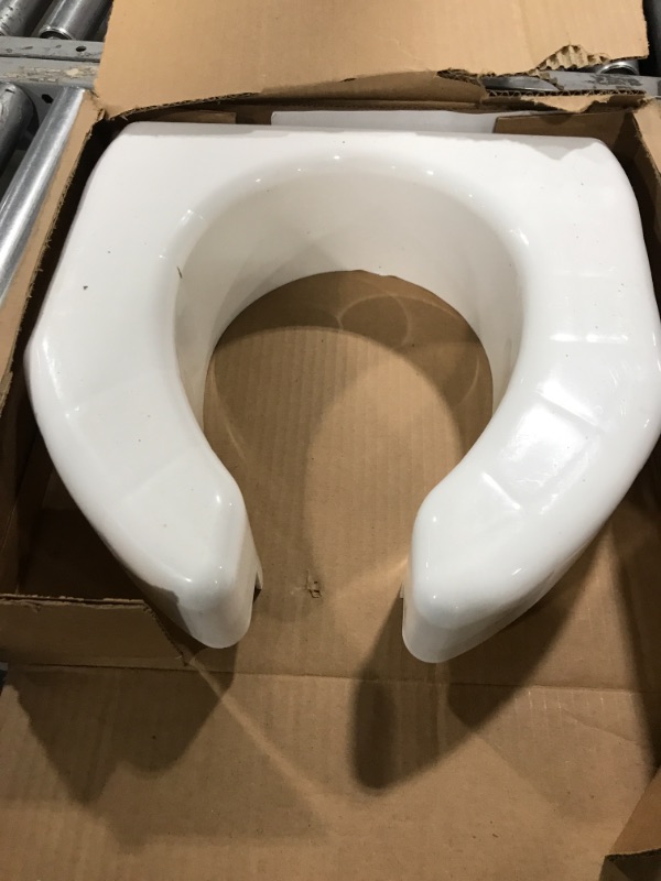 Photo 2 of Ableware Basic Open Front Elevated Toilet Seat, White