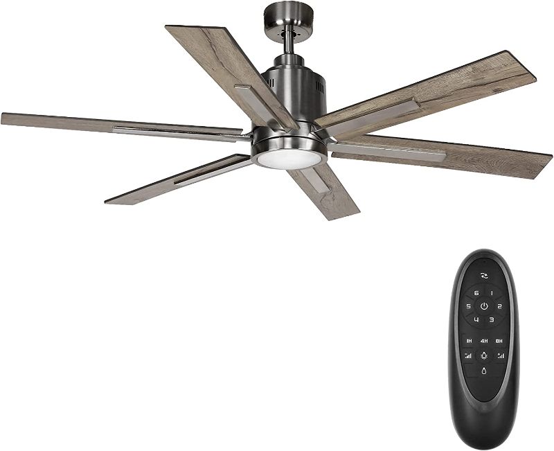 Photo 1 of 60 Inch DC Motor Farmhouse Ceiling Fan with Lights Remote Control, Reversible Motor and Blades, ETL Industrial Indoor Ceiling Fans for Kitchen, Bedroom,...
