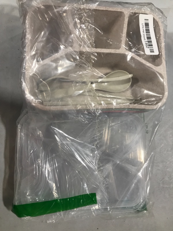 Photo 1 of 4 pack containers with utensils and lids