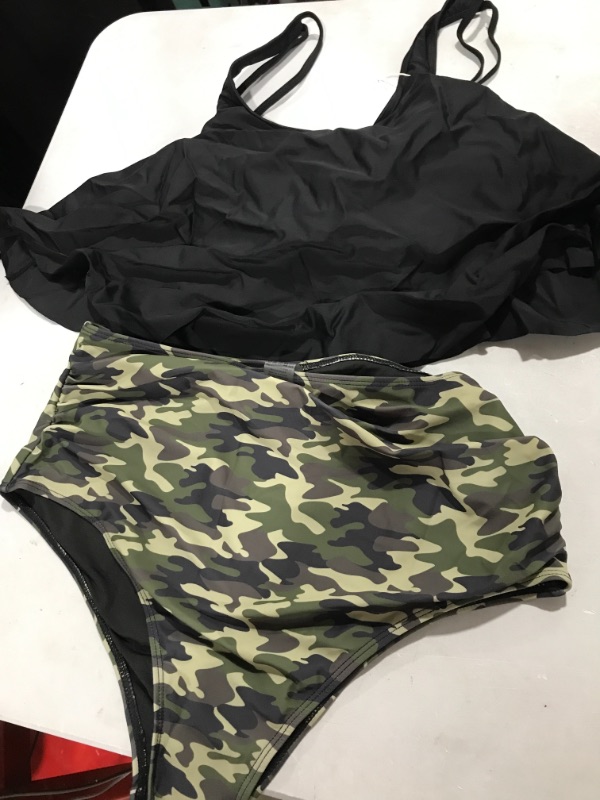 Photo 1 of 2 piece army/black swim suit 