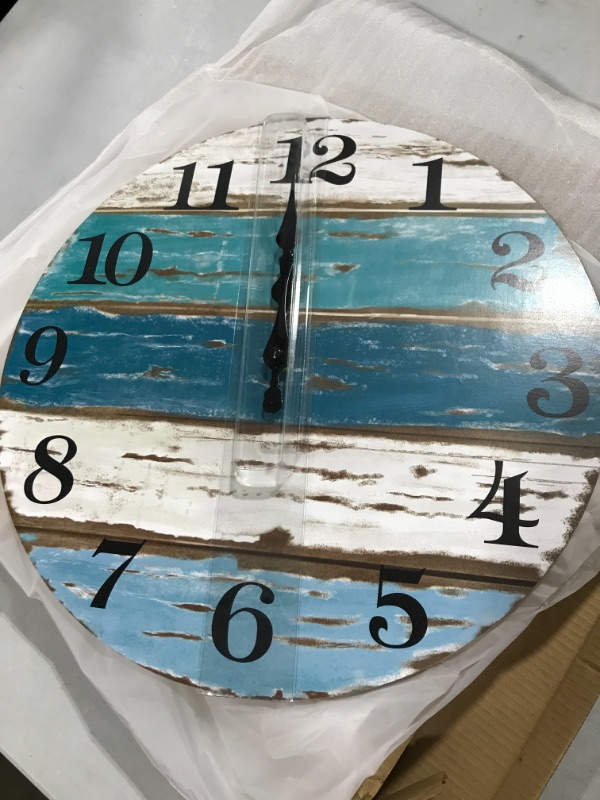 Photo 1 of 14 inch blue beached themed clock 