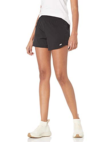Photo 2 of Amazon Essentials Women's 4" Stretch Woven Running Short, Black, X-Large
