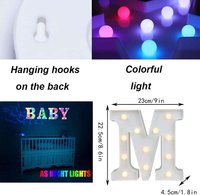 Photo 1 of Light Up Colorful LED Marquee Letter Lights, 18 Colors Changing Alphabet Letters Sign with Remote Timer for Romantic Valentines Day Night Lights Wedding...
