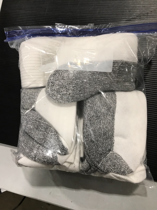 Photo 1 of 6 pairs white and grey lon socks for men size 9-11