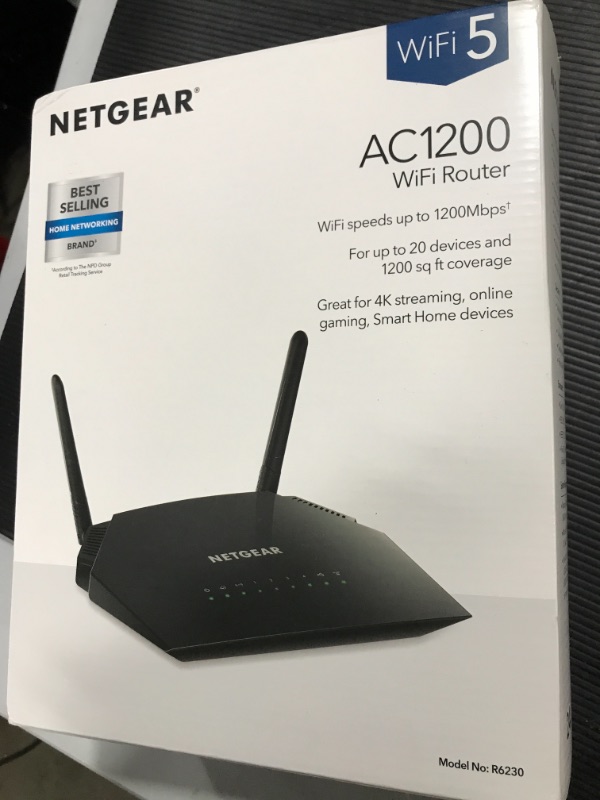 Photo 2 of NETGEAR WiFi Router (R6230) - AC1200 Dual Band Wireless Speed (up to 1200 Mbps) | Up to 1200 sq ft Coverage & 20 Devices | 4 x 1G Ethernet and 1 x 2.0 USB ports
